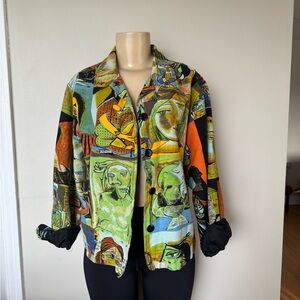 Kaktus colorful vintage style Jacket size medium
